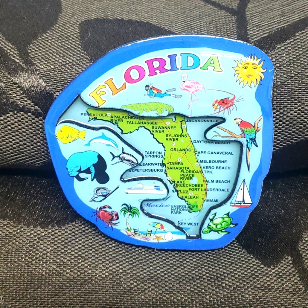 #3Refrigerator Magnet Decoration Florida Map.